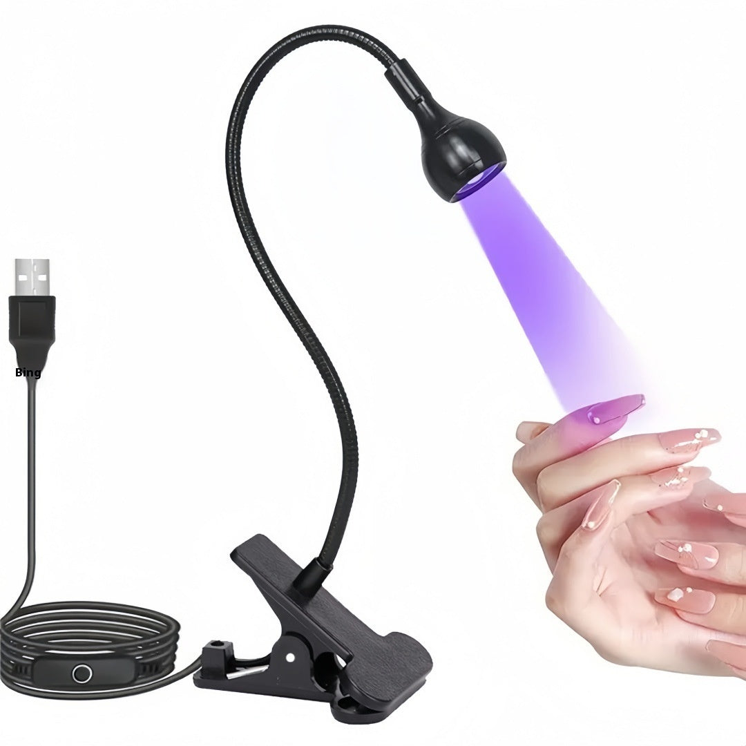 Goose Neck Nail Lamp USB Clip 395 Phototherapy Lamp Nail Polish UV Glue Curing Lamp Purple Light Lamp Nail Art Straight Lamp